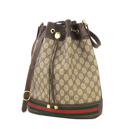 Gucci Sherry Line Charm GG Plus Drawstring Shoulder bag Beige Vintage Old Gucci cinkua