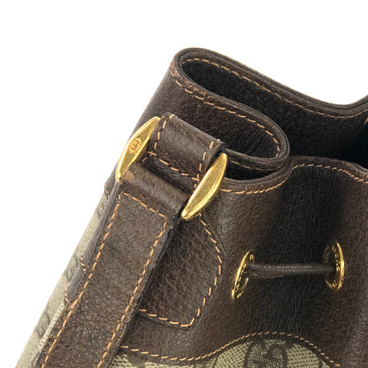 Gucci Sherry Line Charm GG Plus Drawstring Shoulder bag Beige Vintage Old Gucci cinkua