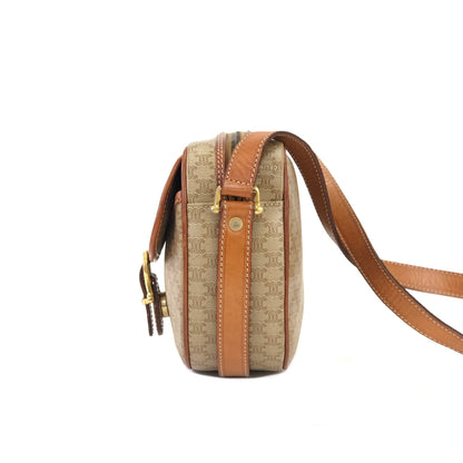 CELINE Macadam Crossbody Small Shoulder bag Beige Vintage Old CELINE 8icjt7
