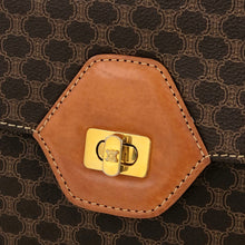 Load image into Gallery viewer, CELINE Macadam Turn lock Blason 2Way Handbag Shoulder bag Crossbody Brown Vintage Old Celine dk7ueh
