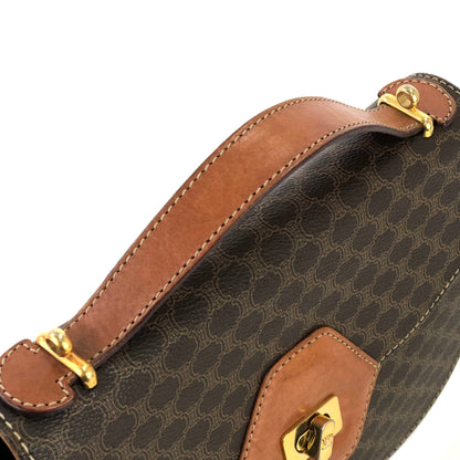 CELINE Macadam Turn lock Blason 2Way Handbag Shoulder bag Crossbody Brown Vintage Old Celine dk7ueh