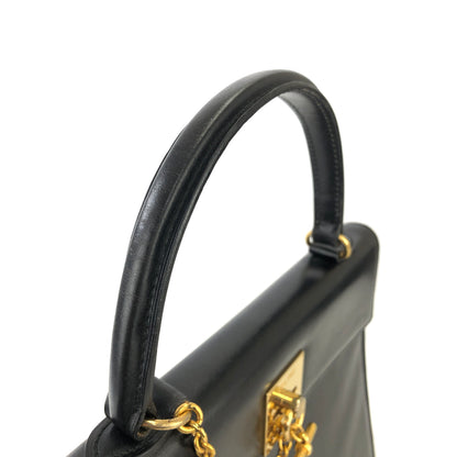 CELINE 扣環鏈條手提包 黑色 復古舊款 Celine 2u8rrk