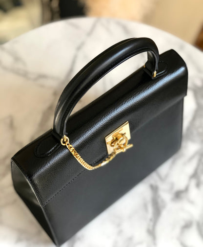 CELINE Mantel Chain Gancini 手提包 黑色 復古 舊款 Celine vtz7d4