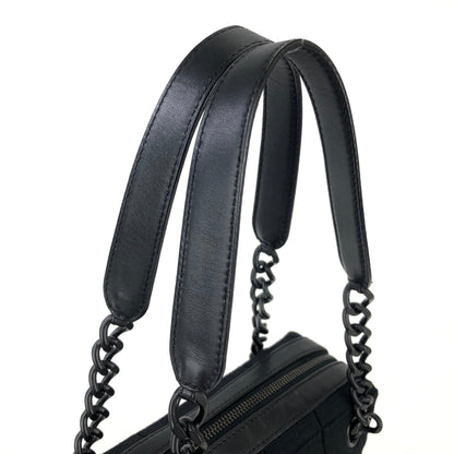 CHANEL Chocolate bar Fabric Chain Handbag Shoulder bag Black Vintage Old b7kuuv