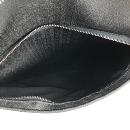 LOEWE  PVC×leather embossed suitcase trolley bag　black vintage old eb5cut