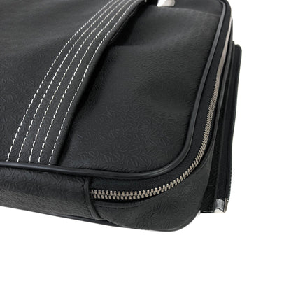 LOEWE  PVC×leather embossed suitcase trolley bag　black vintage old eb5cut