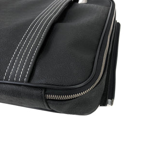 LOEWE  PVC×leather embossed suitcase trolley bag　black vintage old eb5cut