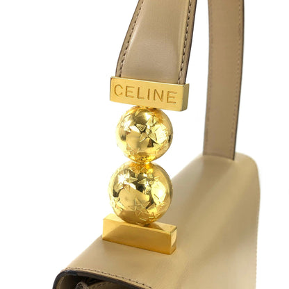 CELINE Starball Handbag Shoulderbag Beige Old Celine Vintage zder42