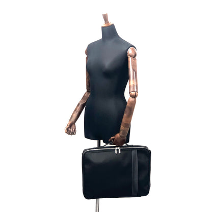 LOEWE  PVC×leather embossed suitcase trolley bag　black vintage old eb5cut