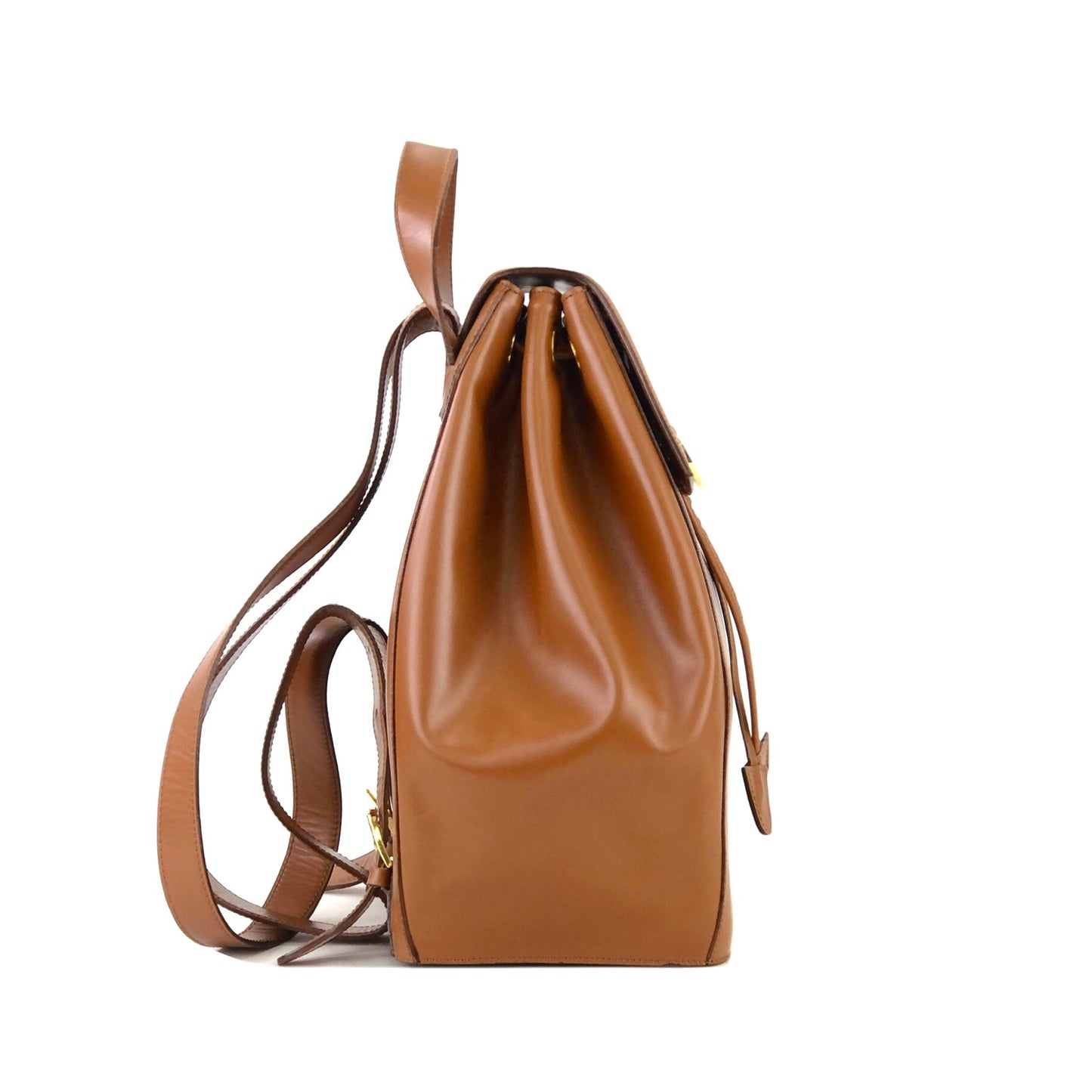 CELINE Horsebit Leather Backpack Camel vintage Old Celine ryjh2m