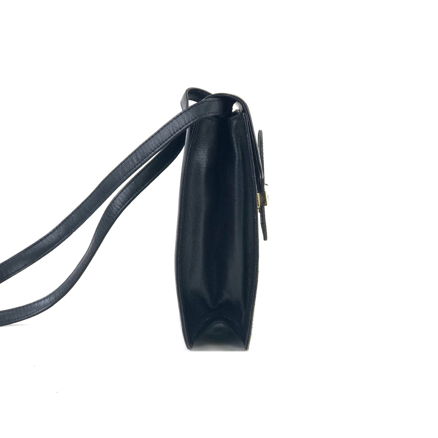 Yves Saint Laurent YSL leather quilted pochette shoulder bag black vintage old ptpjr4