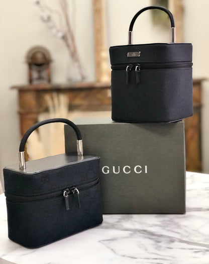 GUCCI GG canvas Mini Handbag Vanitybag Pouch Black Vintage OldGucci ztmcdw
