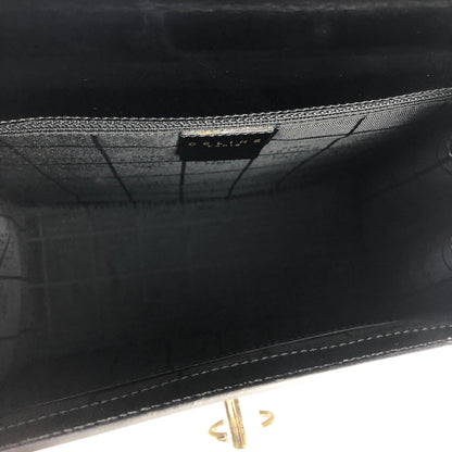 CELINE Mantel Chain Gancini Handbag Crossbody Shoulder bag Black Vintage Old Celine v4rchb