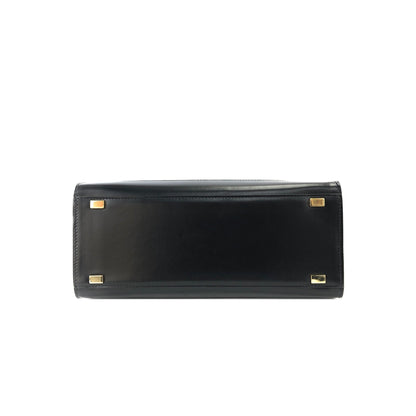 CELINE Mantel Chain Gancini Handbag Crossbody Shoulder bag Black Vintage Old Celine v4rchb