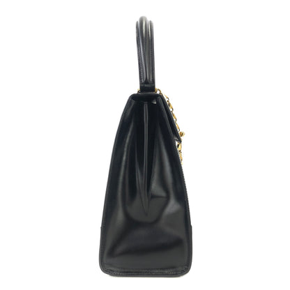 CELINE Mantel Chain Gancini Handbag Crossbody Shoulder bag Black Vintage Old Celine v4rchb