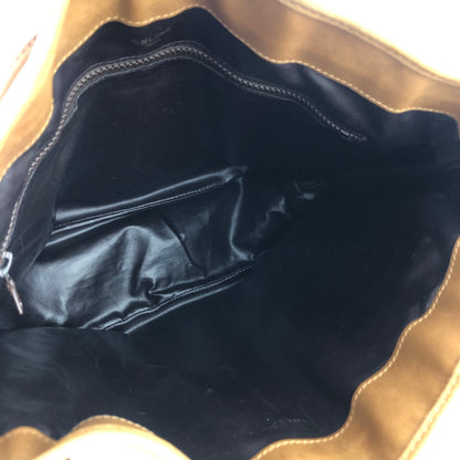 CELINE Macadam Blason Drawstring Shoulder bag Beige Vintage Old Celine kfibb7