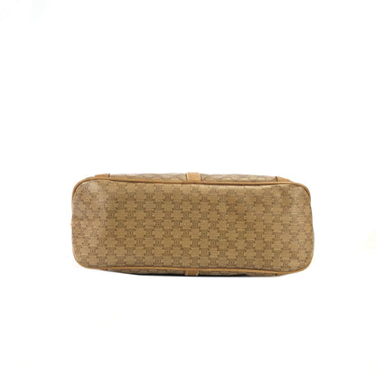 CELINE Macadam Blason Drawstring Shoulder bag Beige Vintage Old Celine kfibb7