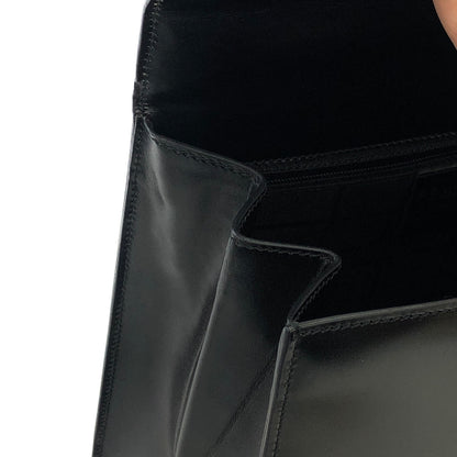 CELINE Mantel Chain Gancini Handbag Crossbody Shoulder bag Black Vintage Old Celine v4rchb