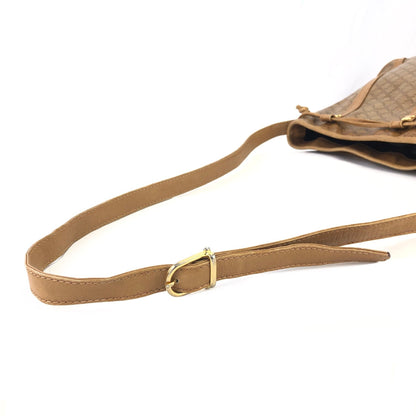 CELINE Macadam Blason Drawstring Shoulder bag Beige Vintage Old Celine kfibb7