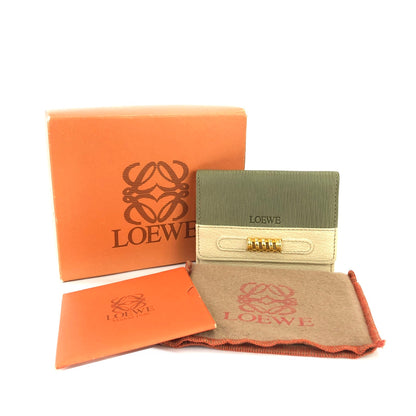 LOEWE Velazquez Compact Wallet Beige Vintage Old udpzix
