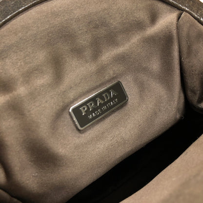 PRADA 皮革鏈條派對包手提包迷你包棕色復古舊款 37czyb