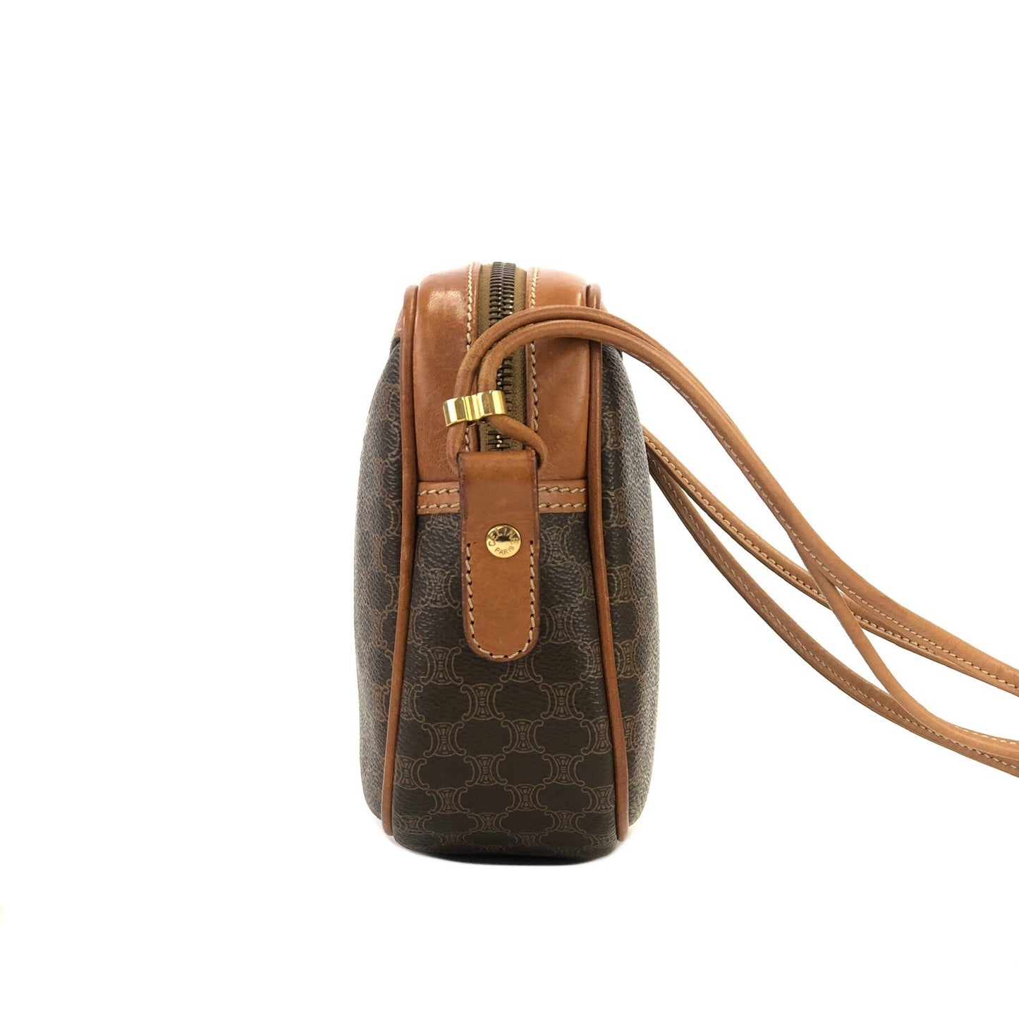 CELINE Macadam Crossbody Small Shoulder bag Brown Vintage Old CELINE 2vu48h