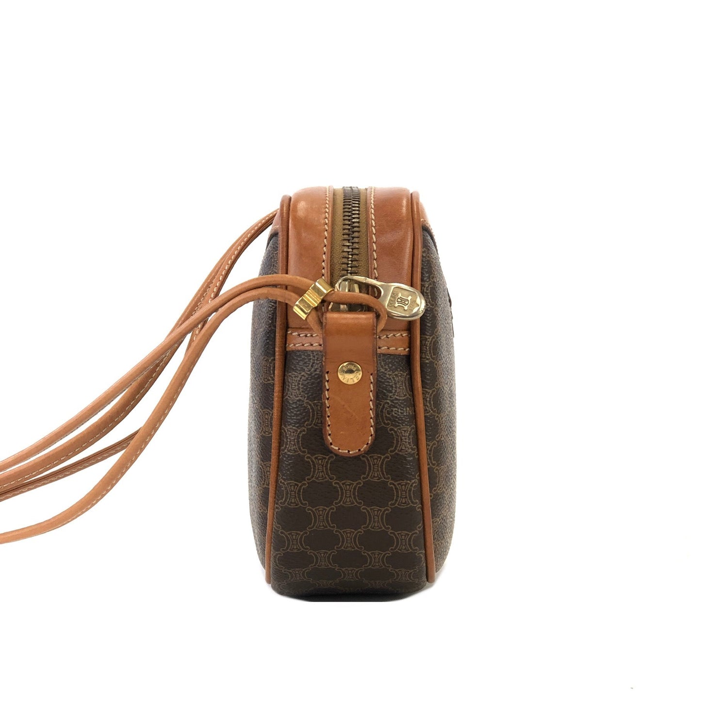 CELINE Macadam Crossbody Small Shoulder bag Brown Vintage Old CELINE 2vu48h