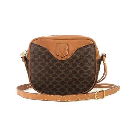 CELINE Macadam Crossbody Small Shoulder bag Brown Vintage Old CELINE 2vu48h