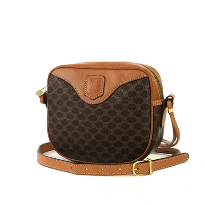 CELINE Macadam Crossbody Small Shoulder bag Brown Vintage Old CELINE 2vu48h