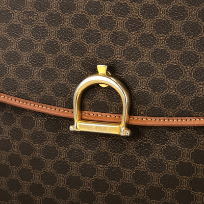 CELINE Macadam Horsebit Handbag Brown Vintage OldCELINE m3kzj4