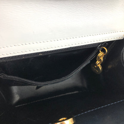 Salvatore Ferragamo Gancini Shoulderbag Handbag small Navy White Vintage Old cgnkn2