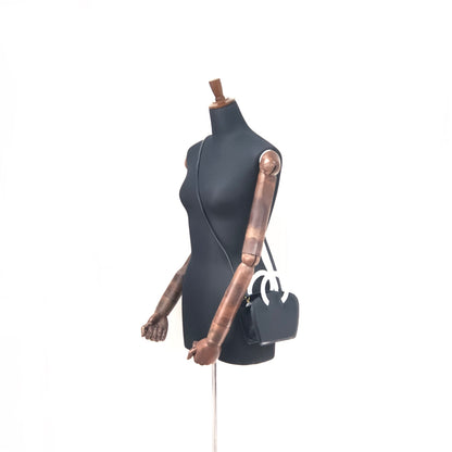 Salvatore Ferragamo Gancini Shoulderbag Handbag small Navy White Vintage Old cgnkn2