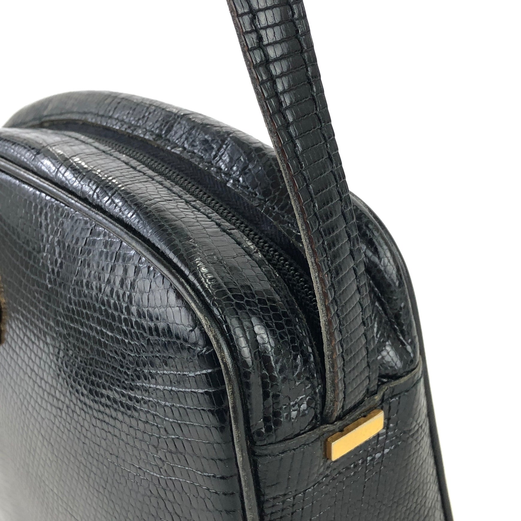 CELINE Emblem Triomphe Lizard Pochette Crossbody Shoulder Bag