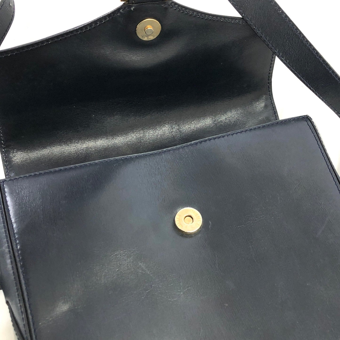 CELINE Horseshoe Crossbody Shoulderbag Black Vintage Old CELINE k6w24n