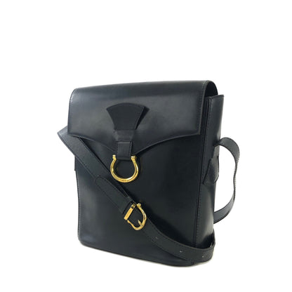 CELINE 馬蹄形斜背包單肩包 黑色 復古舊款 CELINE k6w24n
