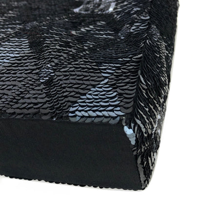 GIVENCHY Logo Argyle pattern Spangle Handbag Black Vintage Old 6myr84