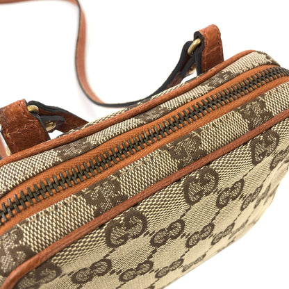 GUCCI GG canvas Crossbody Shoulder bag Beige Vintage Old 4fvmg2