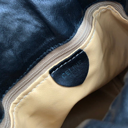 CELINE Blason Triomphe Drawstring Shoulder bag Black Vintage Old Celine jfgvrp