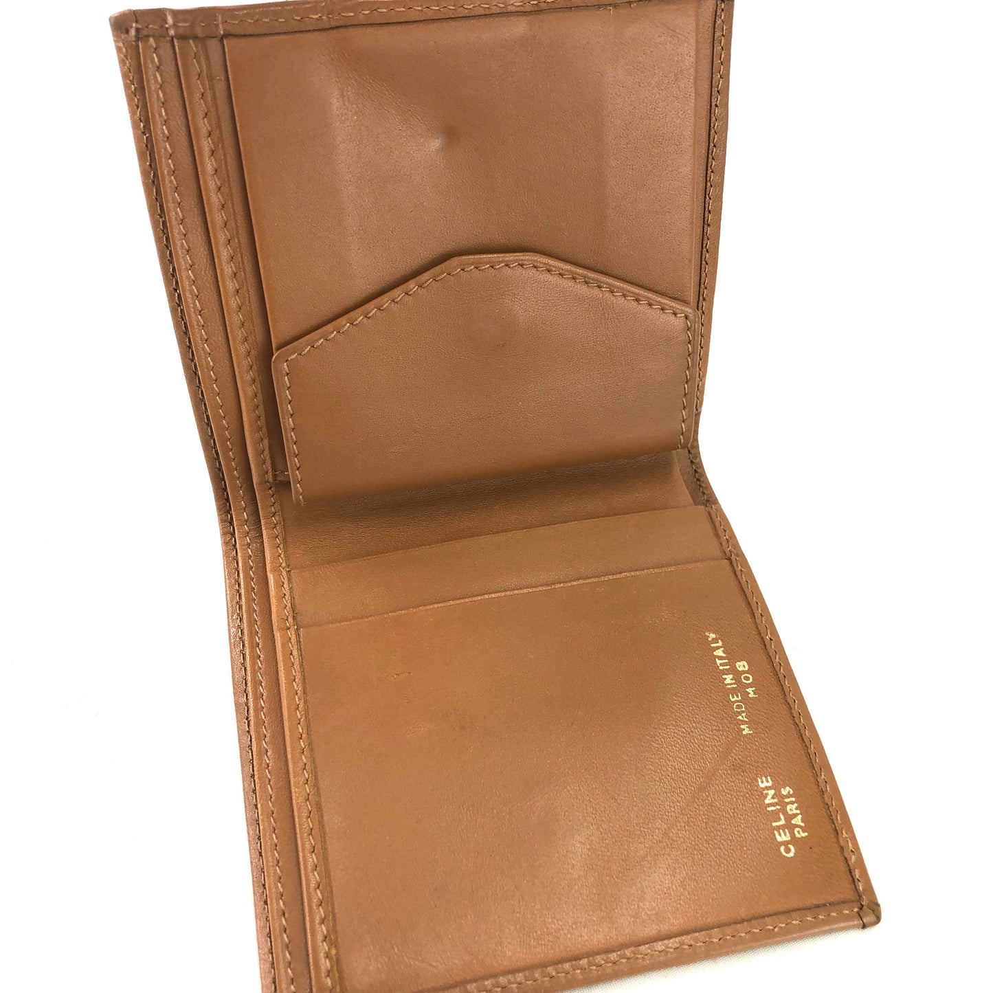 CELINE Macadam Blason Triomphe Compact Wallet Brown Accessory Vintage Old celine xwbf2c