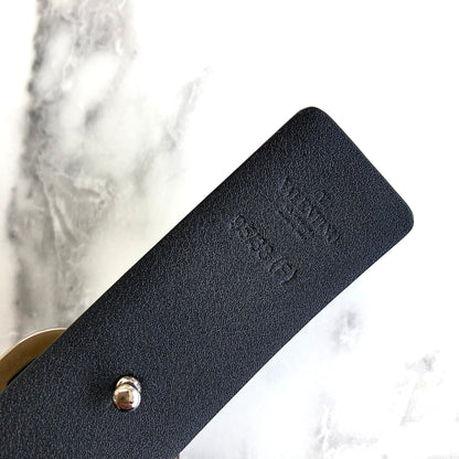 VALENTINO GARAVANI VLogo Signature Leather Belt Black Vintage Old jku7pd