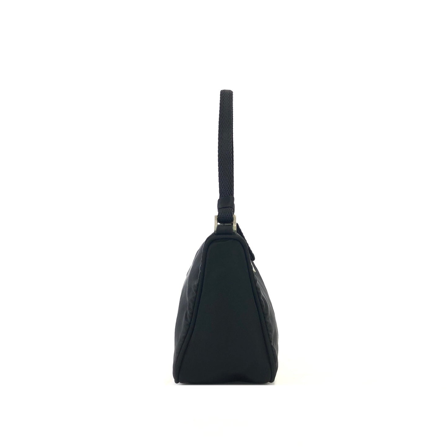 PRADA Triangle logo Mini Handbag Hobobag Nylon Black Vintage Old egr3di