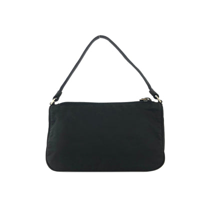 PRADA Triangle logo Mini Handbag Hobobag Nylon Black Vintage Old egr3di