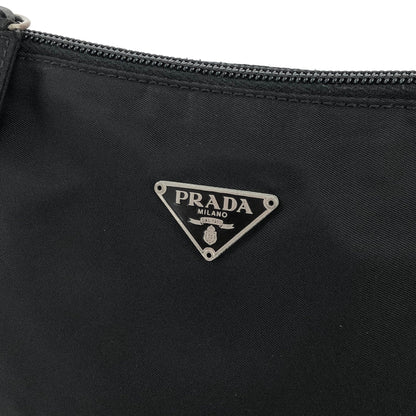PRADA Triangle logo Mini Handbag Hobobag Nylon Black Vintage Old egr3di