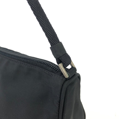 PRADA Triangle logo Mini Handbag Hobobag Nylon Black Vintage Old egr3di