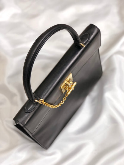 CELINE 扣環鏈條手提包 黑色 復古舊款 Celine 2u8rrk