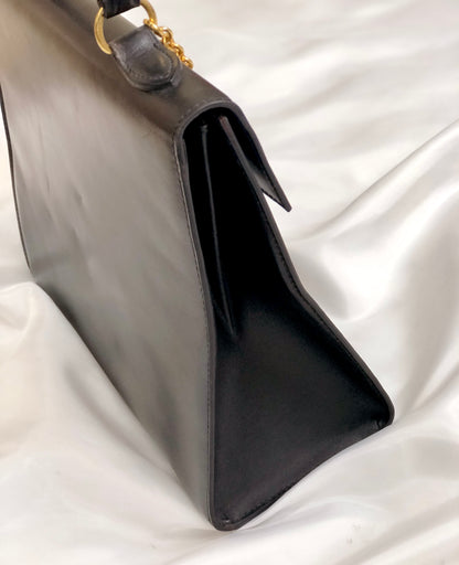 CELINE 扣環鏈條手提包 黑色 復古舊款 Celine 2u8rrk