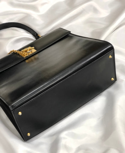 CELINE 扣環鏈條手提包 黑色 復古舊款 Celine 2u8rrk
