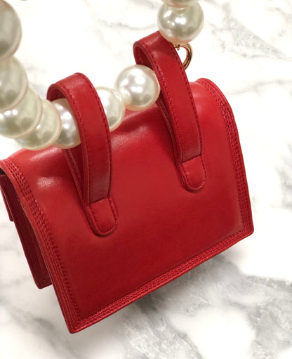 LOEWE Anagram Logo Handbag minibag Red Vintage f55tdm