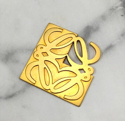 LOEWE Anagram Logo Plate Gold Vintage 573872
