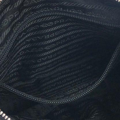 PRADA 三角形標誌 Hobobag 尼龍皮革手提包 黑色復古舊款 a5a5db